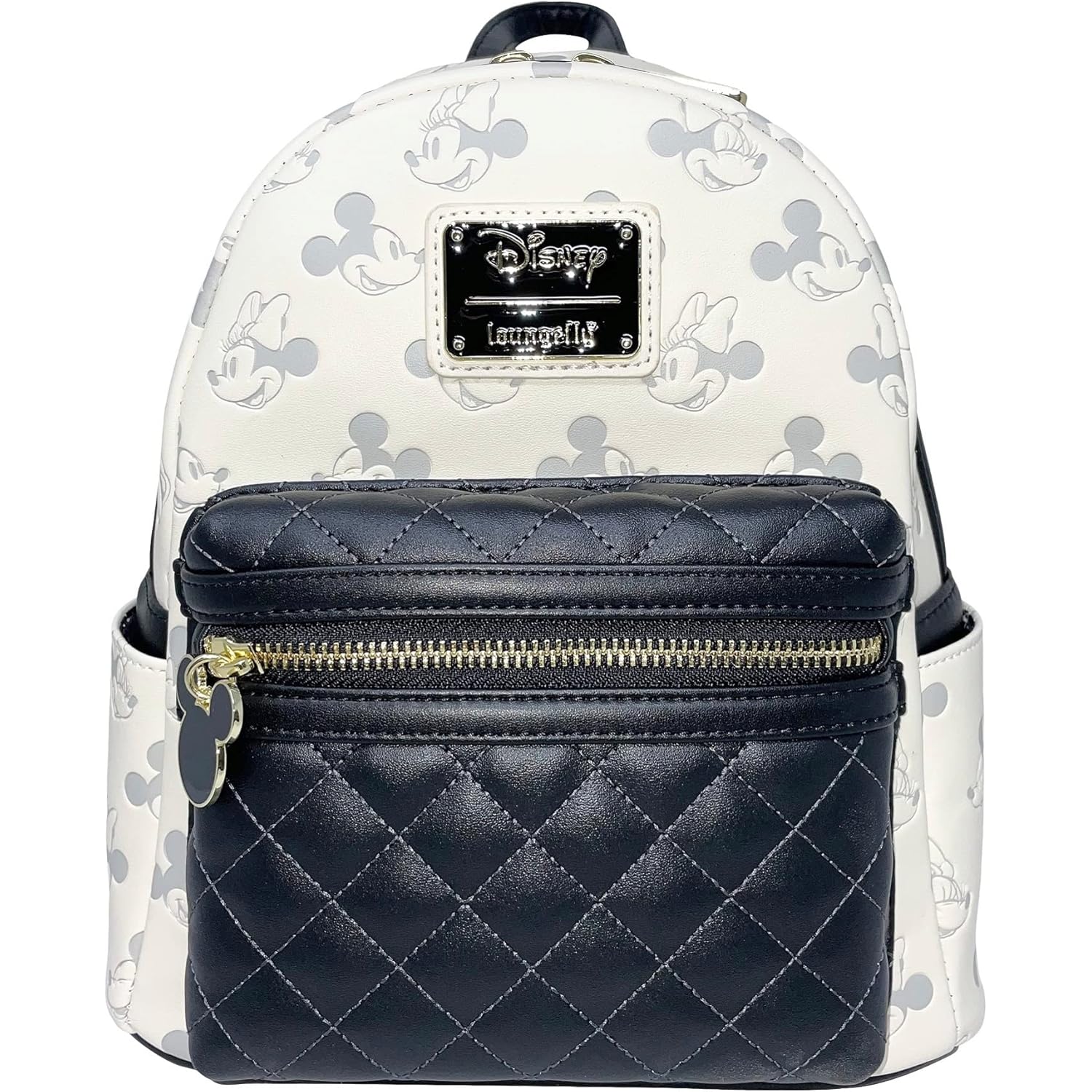 Loungefly Disney Mickey and Minnie Mouse Allover Debossed Womens Double Strap Shoulder Bag Purse