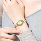 Bofan Small Gold Watches For Women Easy Read Ladies Quartz Wrist Watch With Stainless Steel Expansion Band,Waterproof.
