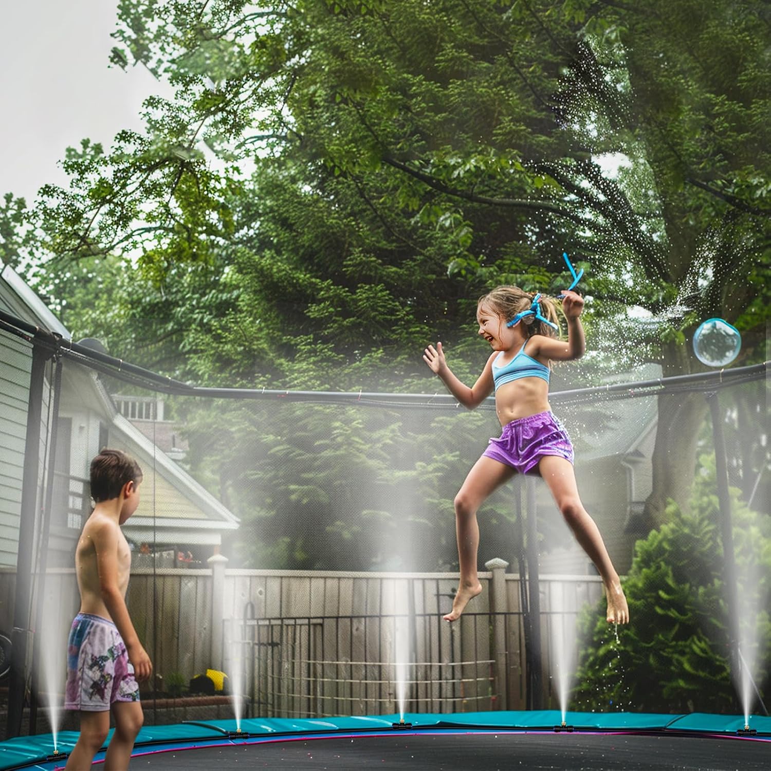 Goxawee Misting System, 26Ft (8M) Misting Line + 7 Brass Mist Nozzles + Brass Adapter(3/4"), Misters For Outside Patio Cooling Outdoor Garden Greenhouse Trampoline For Waterpark