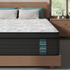Sleepmax Extra Firm Queen Mattress 12 Inch - Deep Sleep Hybrid Mattress Enhanced Pain Relief - Cooling Bed In A Box For Back & Side Sleepers - Fiberglass-Free, Certipur-Us Certified, 365-Night Trial