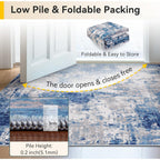RELEANY Washable Area Rugs 5'x7' Non-Slip Modern Abstract Soft for Living Room Entryway Bedroom Nursery, Print Pattern, Blue Grey Navy Gray