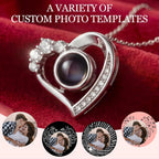 Easycosy Personalized Picture Necklace, Mothers Day Gifts for Mom Wife, Projection Necklace with Photo Inside - Custom Heart Pendant Necklace - Love Memorial Jewelry Gifts for Girlfriend Her Birthday Anniversary