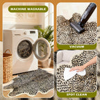 Leopard Print Rug, Faux Cowhide Cheetah Skin Rug Animal Printed Area Rug Carpet For Home Office, Livingroom, Bedroom