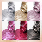 Metallic Nail Polish Set, Mirror Nail Polish Non Gel Quick Dry & High Gloss Chrome Effect Mini Air Dry Nail Lacquer Fingernail Toe Nails for Women Girls Manicure Salon DIY Home