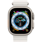 Apple Watch Ultra [GPS + Cellular 49mm] Titanium Case with White Ocean Band, One Size (Renewed Premium)