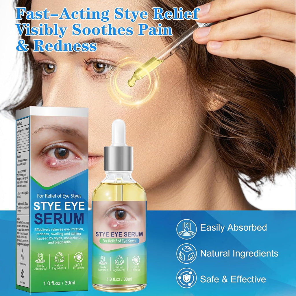 Stye Relief Serum & Eyelid Drops For Blepharitis & Chalazion | Natural Fast-Acting Formula For Lash Line & Under Eye | Gentle Cleansing Care 1.01 Fl Oz (Pack Of 1)