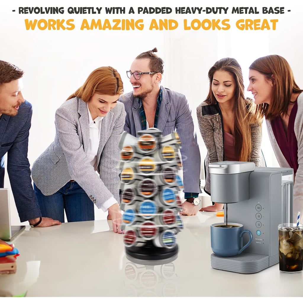 Blacksmith Family K Cup Holders,K Cup Holder, K Cups Holder,K Cup Carousel, Coffee Pods Holder Storage Organizer Stand,No Assembly Required,Black (Capacity Of 40 Pods, Black)