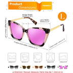 FEISEDY Trendy Polarized Women Sunglasses, Retro Womens Square Cat Eye Sun Glasses B4134