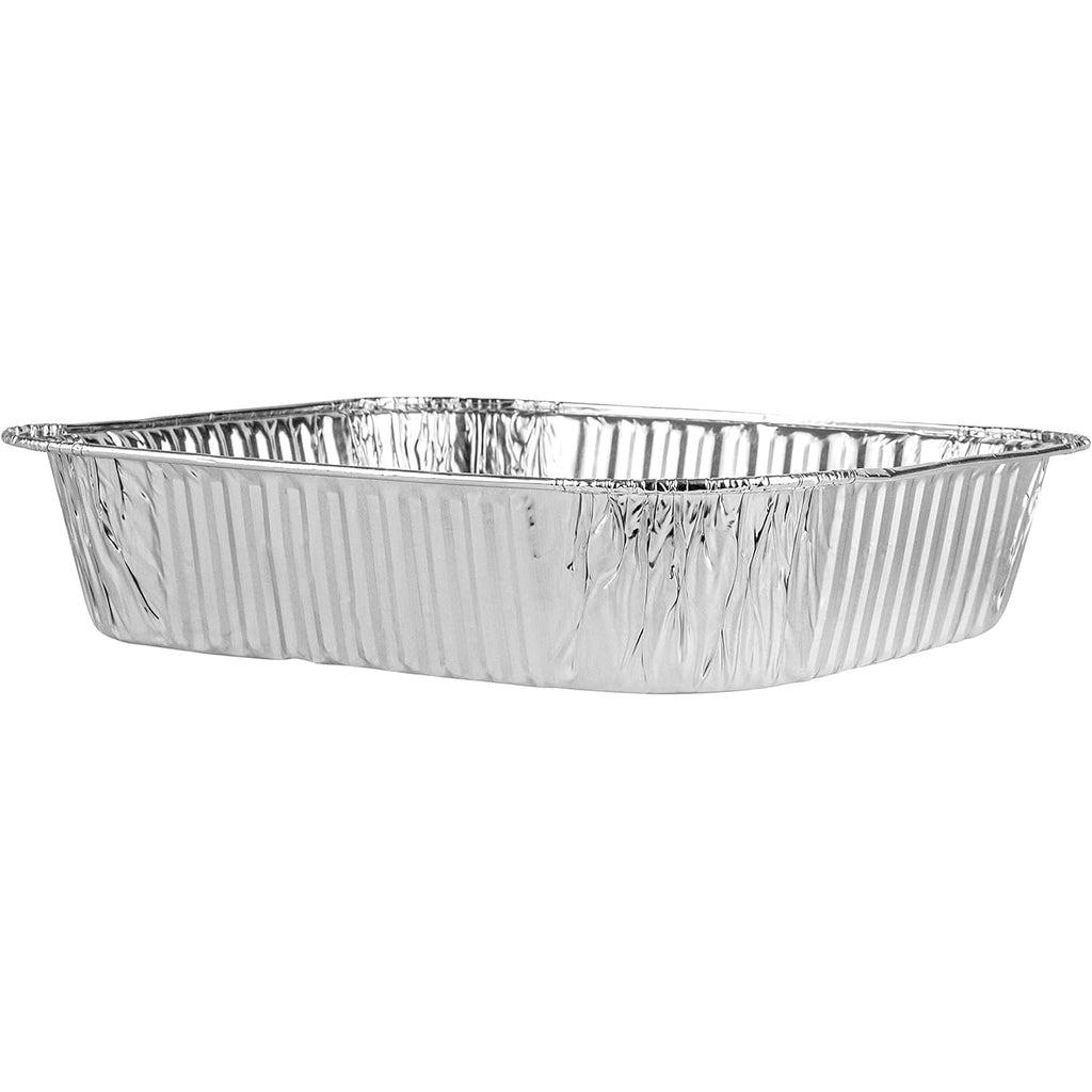 PLASTICPRO Disposable 8'' X 8'' X 2'' Inch Square Aluminum Tin Foil Baking Pans Bakeware - Cookware Perfect for Baking Cakes, Breads, Brownies, Bread, Meatloaf, Lasagna, Pack of 10
