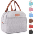 Lunch Bag For Women & Men Adult Insulated Lunch Box, Small Leakproof Cooler Food Lunch Containers Reusable High Capacity Lunch Tote Bags For Work, Travel, Outdoor (Grey)