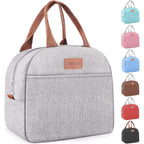 Lunch Bag For Women & Men Adult Insulated Lunch Box, Small Leakproof Cooler Food Lunch Containers Reusable High Capacity Lunch Tote Bags For Work, Travel, Outdoor (Grey)