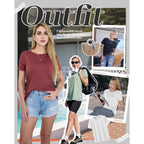 3 Pack Womens T-Shirts - Short Sleeve Spring Summer Tops Crew Neck Trendy Casual Work Soft Basic Tees for Ladies 2026