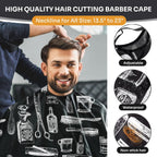 Barber Cape 13Pcs With Neck Duster Brush Adjustable, Extra Long Hair Cutting Cape 63" X 55" Profesional Barber Accessories For Men/Adults/Barber/Salon/Clients/Home/Women/Kids