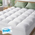 Extra-Thick Queen Size Mattress Topper - Ultra Plush & Soft Viscose Derived From Bamboo Mattress Pad, Naturally Cooling & Perfect For Full Body Support, Snow White
