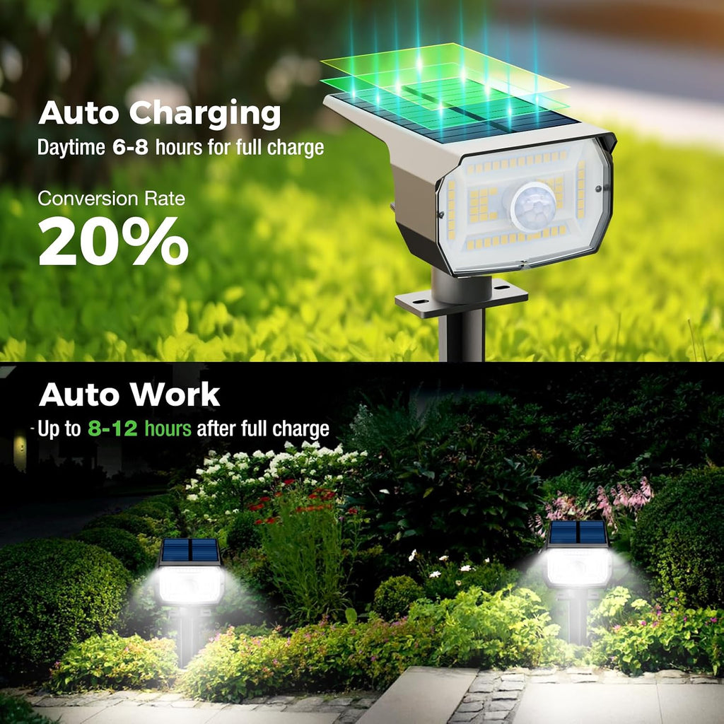 Nipify Solar Lights Outdoor Waterproof, Motion Sensor Spot Lights- 4 Pack/56 Led/3 Modes Solar Powered Spotlights 2-In-1 Auto On/Off Landscape Lighting For Outside Yard Wall Garden, Cool White