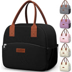 Hotor Lunch Bag For Women & Men - Wear-Resistant Insulated Lunch Box With Large Capacity, Multi-Functional Cooler Bag For Office, Picnic, Black, 10L,10.60" X 5.90" X 9.50"