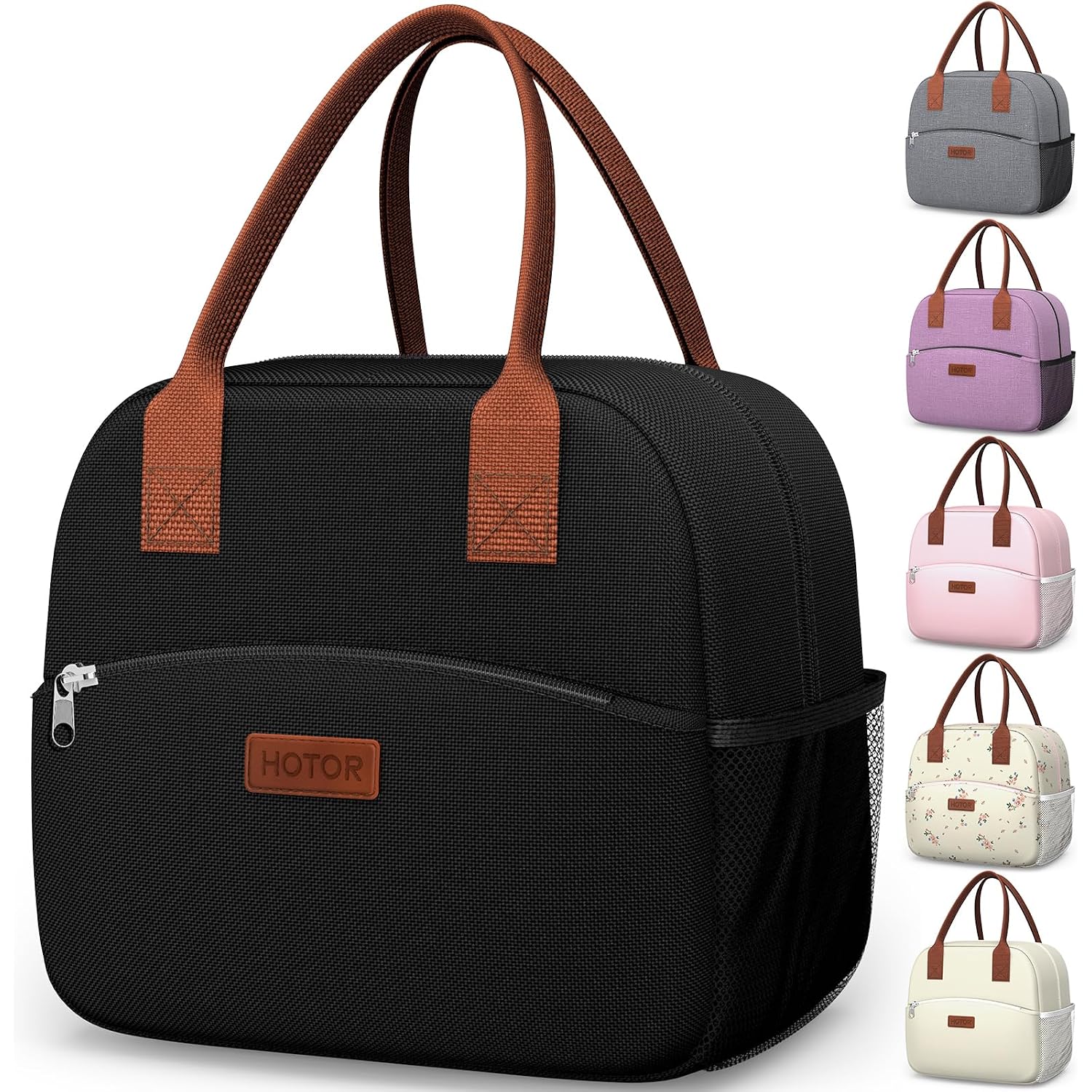 Hotor Lunch Bag For Women & Men - Wear-Resistant Insulated Lunch Box With Large Capacity, Multi-Functional Cooler Bag For Office, Picnic, Black, 10L,10.60" X 5.90" X 9.50"