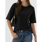 ANRABESS Women’s Half Sleeve T-Shirt Tops | Soft Stretchy Breathable Spacer Basic Tees, Business Casual Work, Travel Vacation Outfits, Summer Fall All-Season Clothing