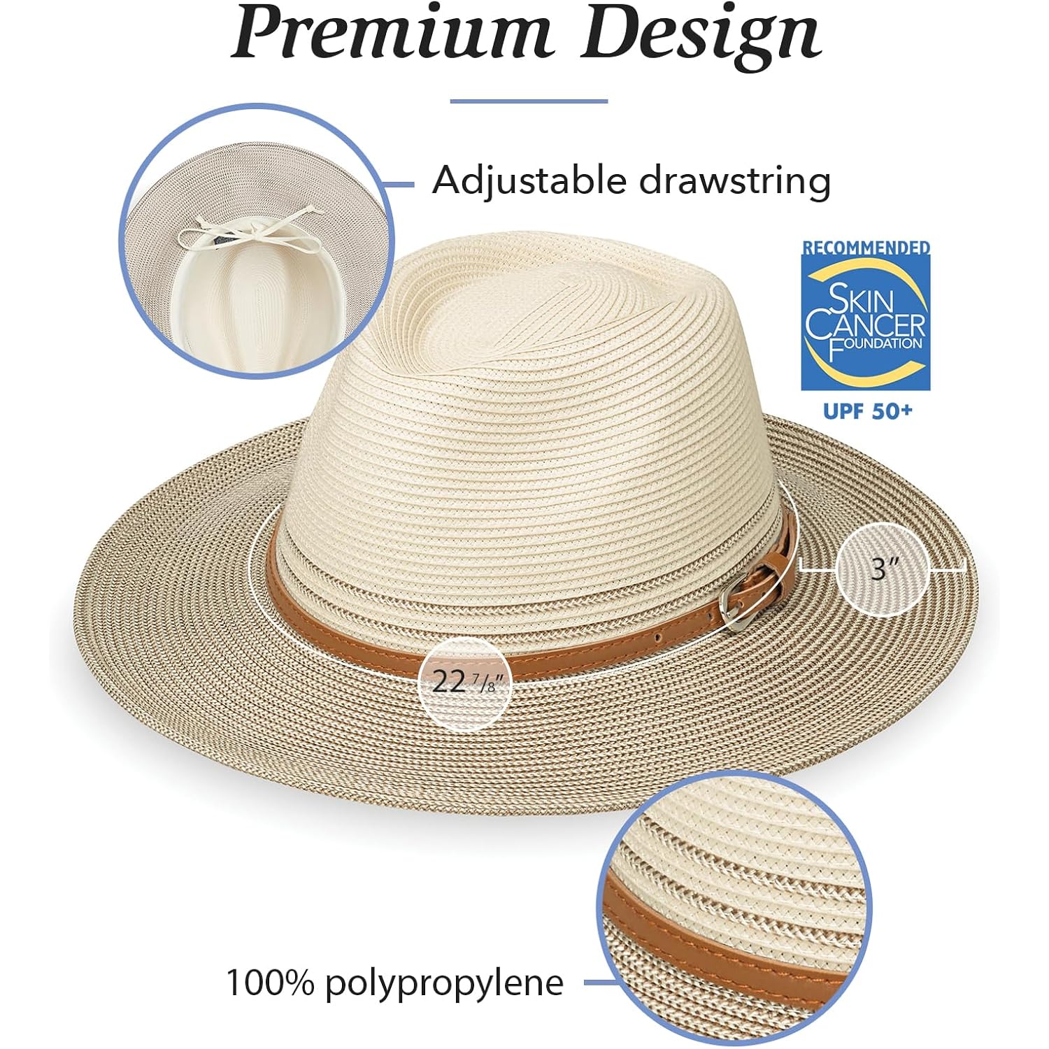 Wallaroo Women’s Kristy Fedora– UPF 50+ UV Protection | Wide Brim, Packable & Adjustable |Petite or Medium
