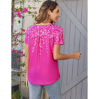 Zeagoo Women Tunic Tops Dressy Casual Summer Short Sleeve Shirts Floral Loose Fit Pleated Boho Top S-XXL