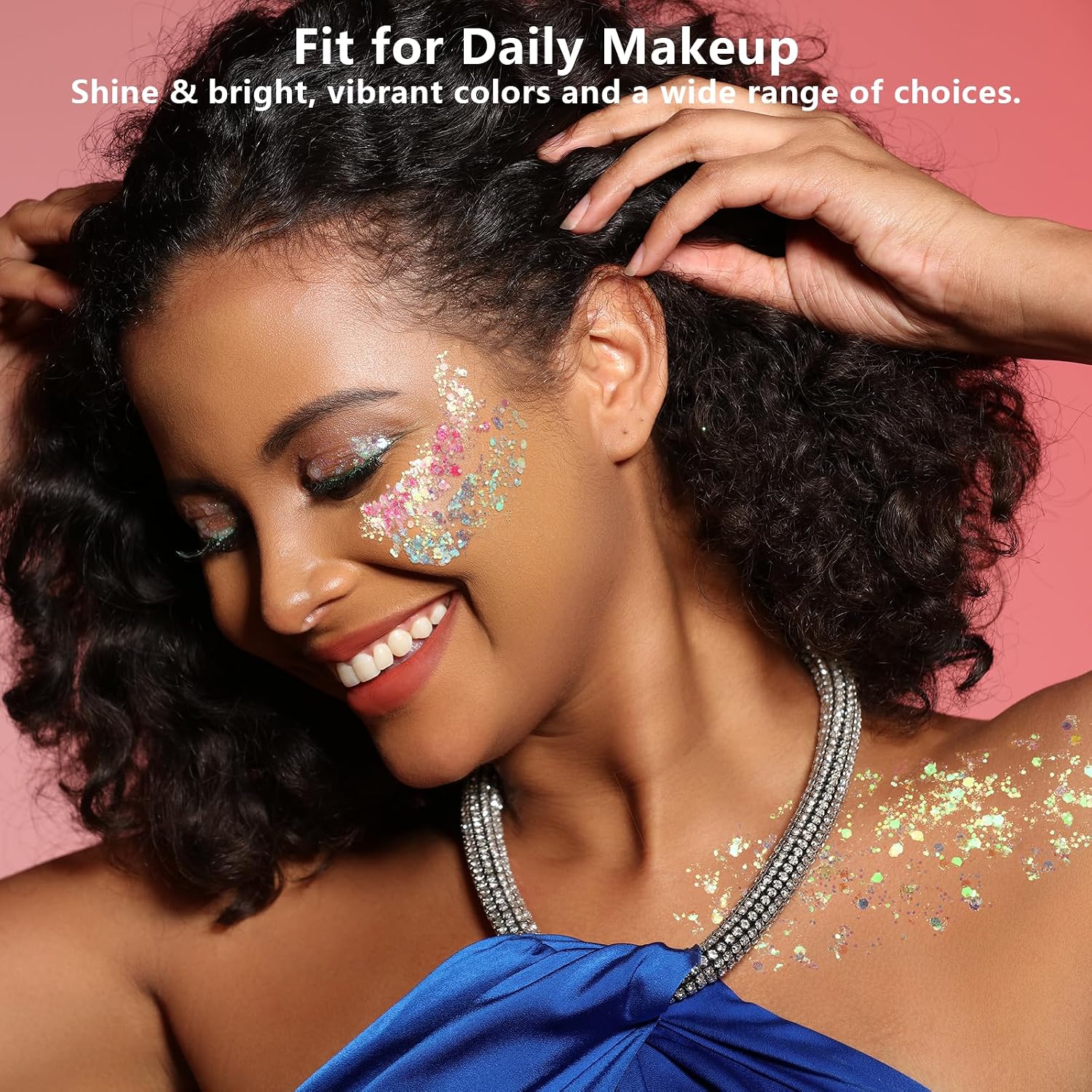 Teenitor 24 Colors Glow In The Dark Body Glitter Face Glitter Gel For Halloween, Hair Glitter For Kids Rave Accessories, Chunky Glitter Face Glitter For Women Makeup In Festivals Party