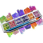 Chameleon Face Body Glitter Palette, 6 Color Pressed Multi Chrome Chunky Glitter For Eyes Face Hair Body, Festival Makeup For St Patrick’S Day, Mardi Gras, Halloween Christmas Rave Party Cosplay (02)