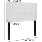 Emma + Oliver Quilted Tufted Upholstered Twin Size Headboard In White Fabric