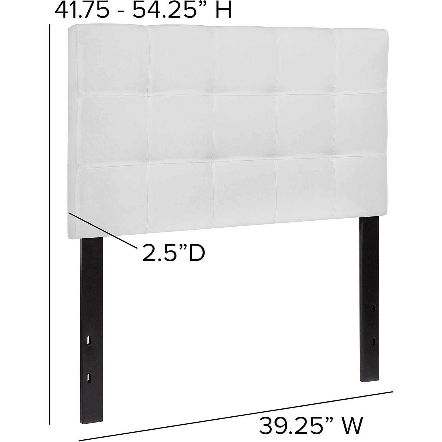 Emma + Oliver Quilted Tufted Upholstered Twin Size Headboard In White Fabric