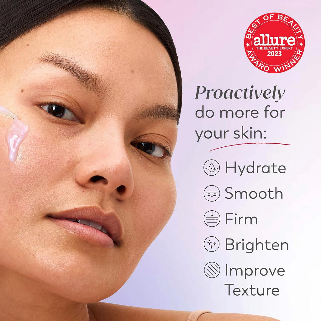 Olay Super Serum - Glow Serum For Face - Activated Niacinamide, Vitamin C & E, Collagen Peptide, Aha - 5-In-1 Benefits - Brightens, Hydrates, Smooths, Firms, Evens Tone, Proactive Anti-Aging, 1.0 Oz