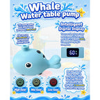 Rechargeable Water Table Pump With Huge Water Output,Water Flow Rate Up To 8L/Min (2.11 Gpm),Kids Sand Water Play Pump,Whale-Shaped Design,Suitable For Most Water Table On The Market