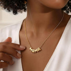 SLOONG Mama Necklace Letter Necklace 18K Gold Plated Dainty Mother and Daughter Matching Gift for New Mom Boyfriends Mom Women Mother's Day Mama Gifts