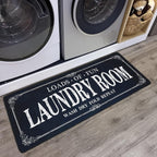 ROMAMIGO Non Slip Laundry Runner Rug - Farmhouse Kitchen Floor Mat for Mudroom and Bathroom - Black, 20 X 47 Inches