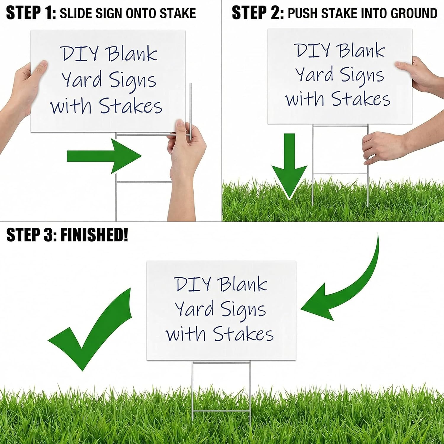 10 Large Blank Yard Signs With Stakes 18 X 24",Corrugated Plastic Lawn Sign Kit For Estate Garage Sale,Party,Birthday,Wedding,Campaign,Parking,Make Your Own Outdoor Sign