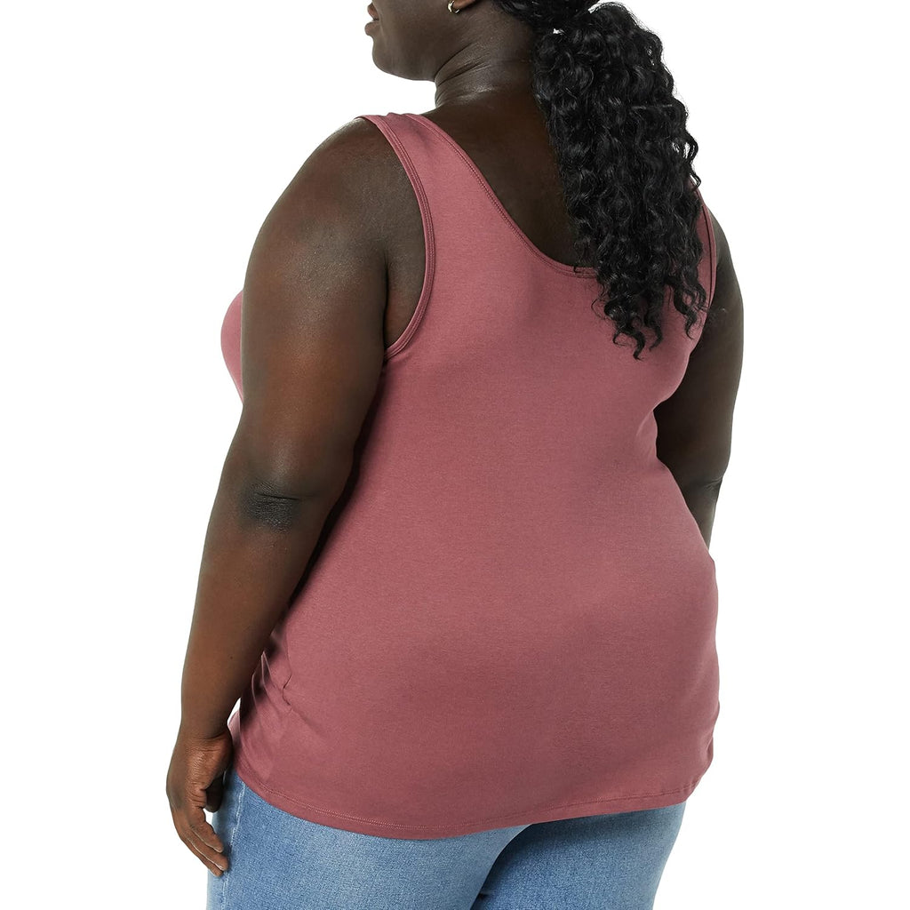 Amazon Essentials Women'S Plus Size Slim Fit Scoop Neck Tank Top, Multipacks
