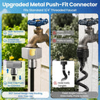 Mixc 8-Nozzles Standing Misters For Outside Patio, 2.6-5.3Ft Adjustable Outdoor Misting Cooling System With 36Ft Leak-Resistant Water Tubing, Portable Mist Hose For Patio, Backyard & Pool