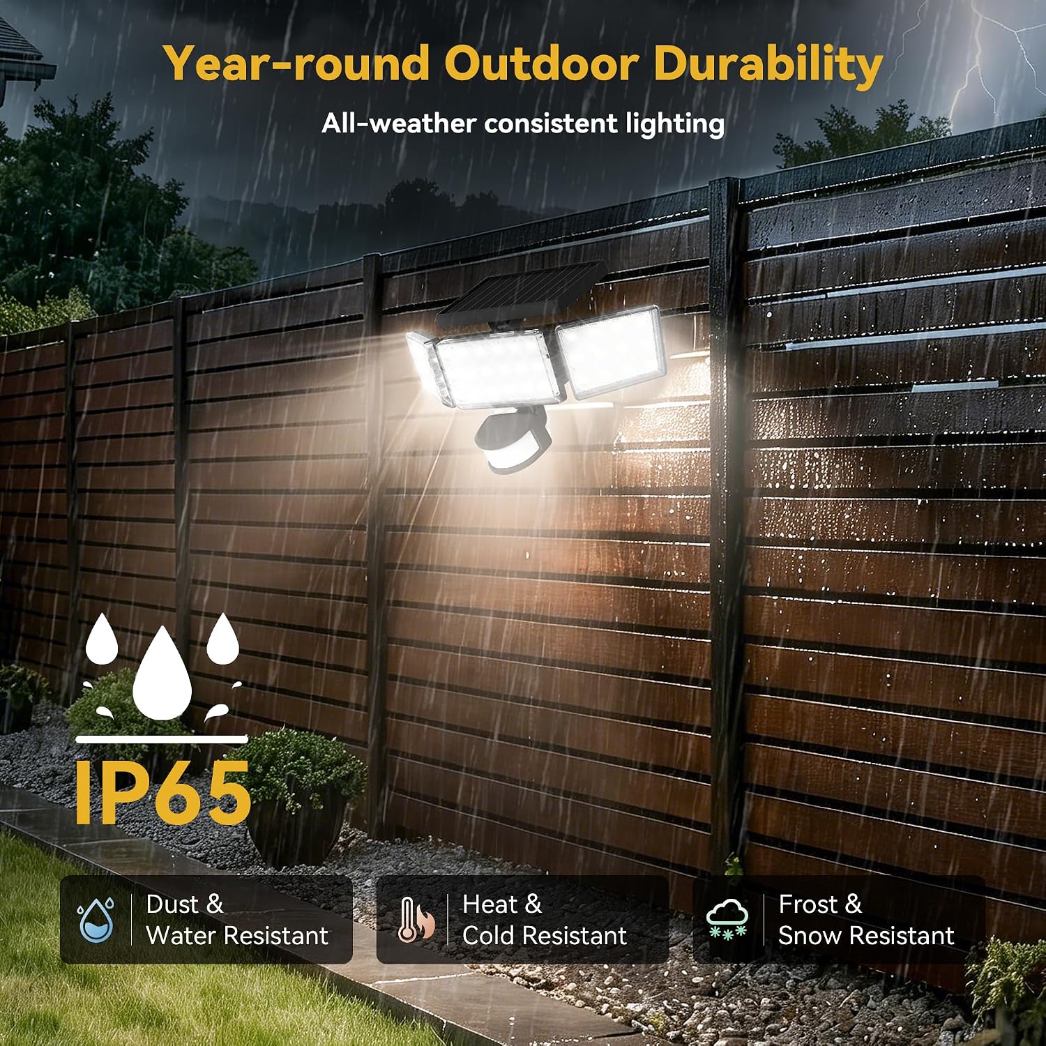 Solar Lights Outdoor, 3500Lm 168 Led Motion Sensor Solar Flood Lights, 3 Heads 300° Wide Angle, 3 Modes Ip65 Waterproof Solar Security Lights For Yard Garden Patio, 2 Pack (Black)