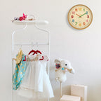 Foxtop Silent Kids Wall Clock Non-Ticking Battery Operated Colorful Childrens Clock For Classroom Playroom Nursery Bedrooms Kids Room (3D Numbers, 12 Inch)