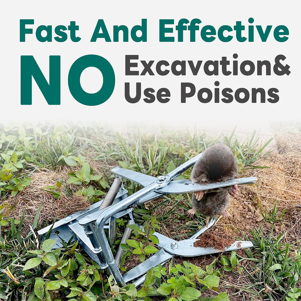 2 Pack Mole Traps,Galvanized Steel Scissor Trap,Reusable Mole Trap Killer,Easy Set Trap For Lawns