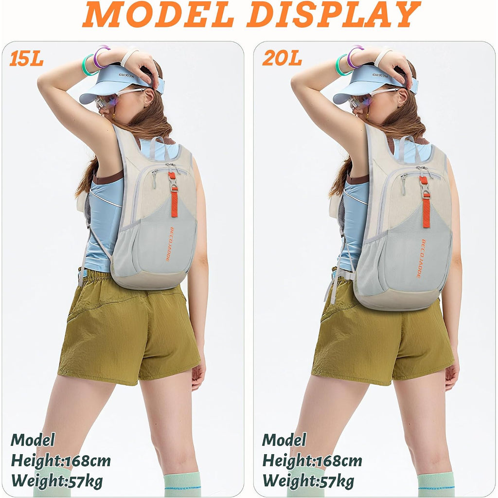 15L Small Hiking Backpack For Men Women Foldable Packable Back Pack Ultralight Hiking Daypack For Travel Camping Outdoor, Beige