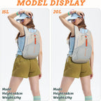 15L Small Hiking Backpack For Men Women Foldable Packable Back Pack Ultralight Hiking Daypack For Travel Camping Outdoor, Beige