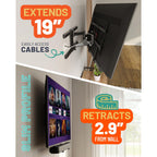 Echogear Full Motion Articulating Tv Wall Mount Bracket For Tvs Up To 82" - Smooth Extension, Swivel, & Tilt - Wall Template For Easy Install - Centers & Levels After Mounting Plus Hides Your Cables