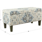Homepop 36" Decorative Storage Bench - Antiqued Blue