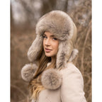 Futrzane Aviator Hat - Winter Trapper Hats for Women - Warm Russian Bomber Hat