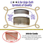 Good Hair Days Grip-Tuth Combs 40415 Set Of 2, Tortoise Shell Color 2 3/4" Wide