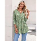 Zeagoo 3/4 Length Sleeve Womens Tops 2026 Blouses For Women Dressy Casual Fashion Clothing V Neck T-Shirts Summer Outfits