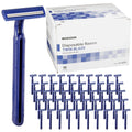 McKesson Disposable Razors [50 Count] – Twin Blade Bulk Shaving Razors for Men & Women, Stainless Steel, Blue, Single-Use for Medical Clinics, Tattoo, Travel, Camping & Salon Care