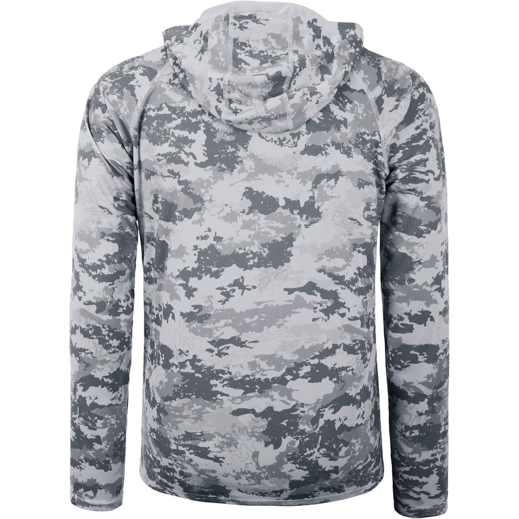 Fisheal Upf 50+ Mens Fishing Shirts With Hood，Long Sleeve Sun Protection Hunting Shirt, Lightweight Camo Shirt For Hiking