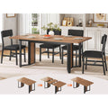 Itaar 5-Piece Dining Table Set For 4-6 People, 63" Extendable Kitchen Table And 4 Cushion Chairs, Dining Room Table With Mdf Board & Metal Frame For Small Space, Easy Clean, Brown