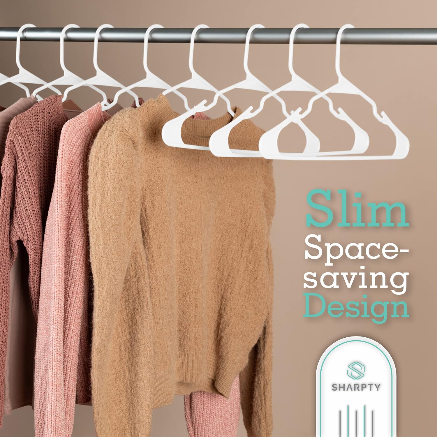 Plastic Hangers - Adult Clothes Hangers - T-Shirt, Dress, Coat Hangers & Accessories - Notched Hanger, Durable & Versatile Color Clothing Closet Hanger(20-Pack,White)