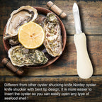 Nonley Oyster Shucking Knife, 2 Pack Oyster Knife Shucker Set With Professional Grade Cut Resistant Gloves, Stainless Steel Seafood Opener Tools